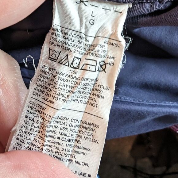 Women's High-Waisted Elevate 7/8-Length Mesh-Splice Compression Leggings, Large - Picture 7 of 7